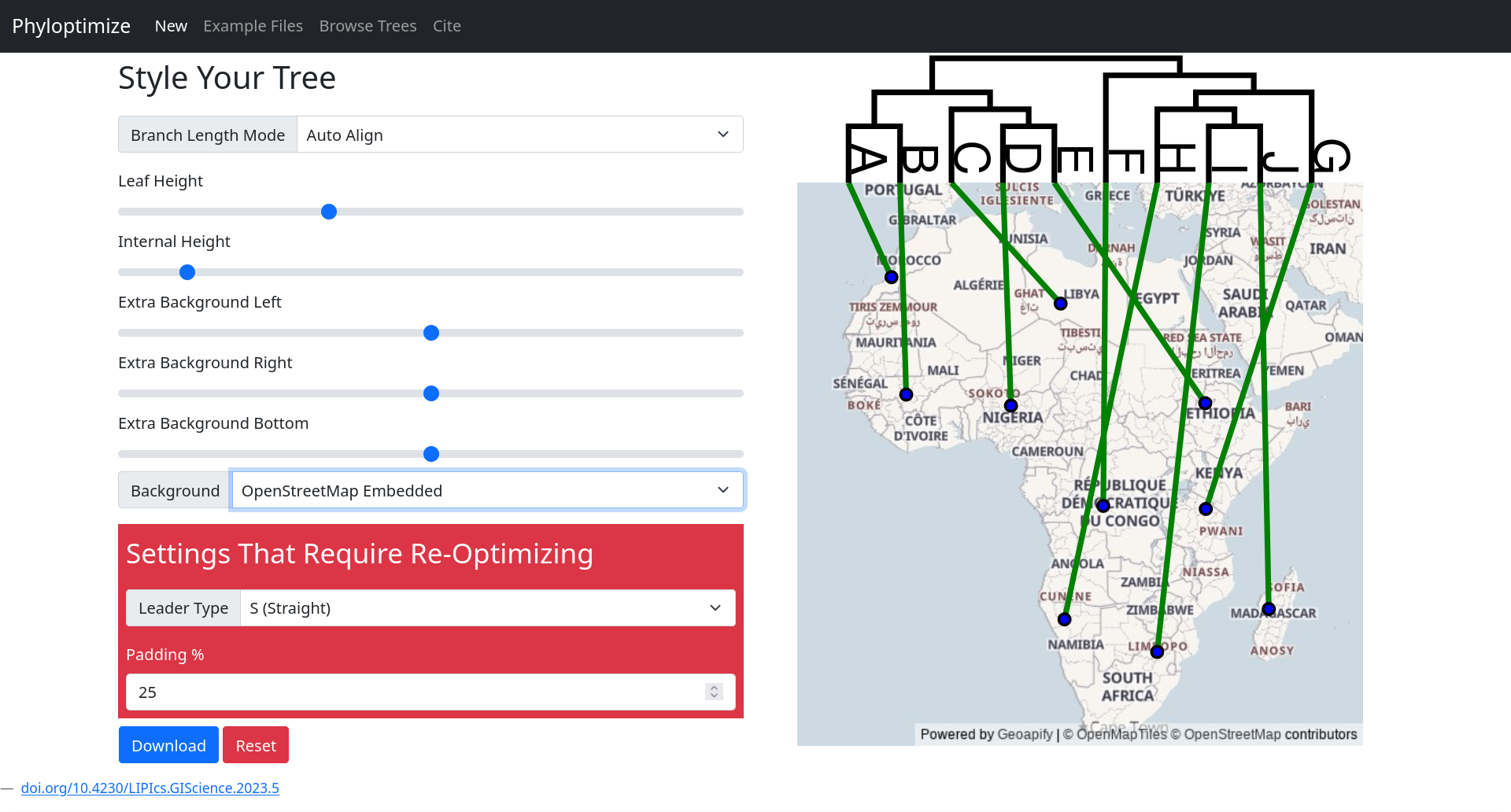 Styling options for visualizations